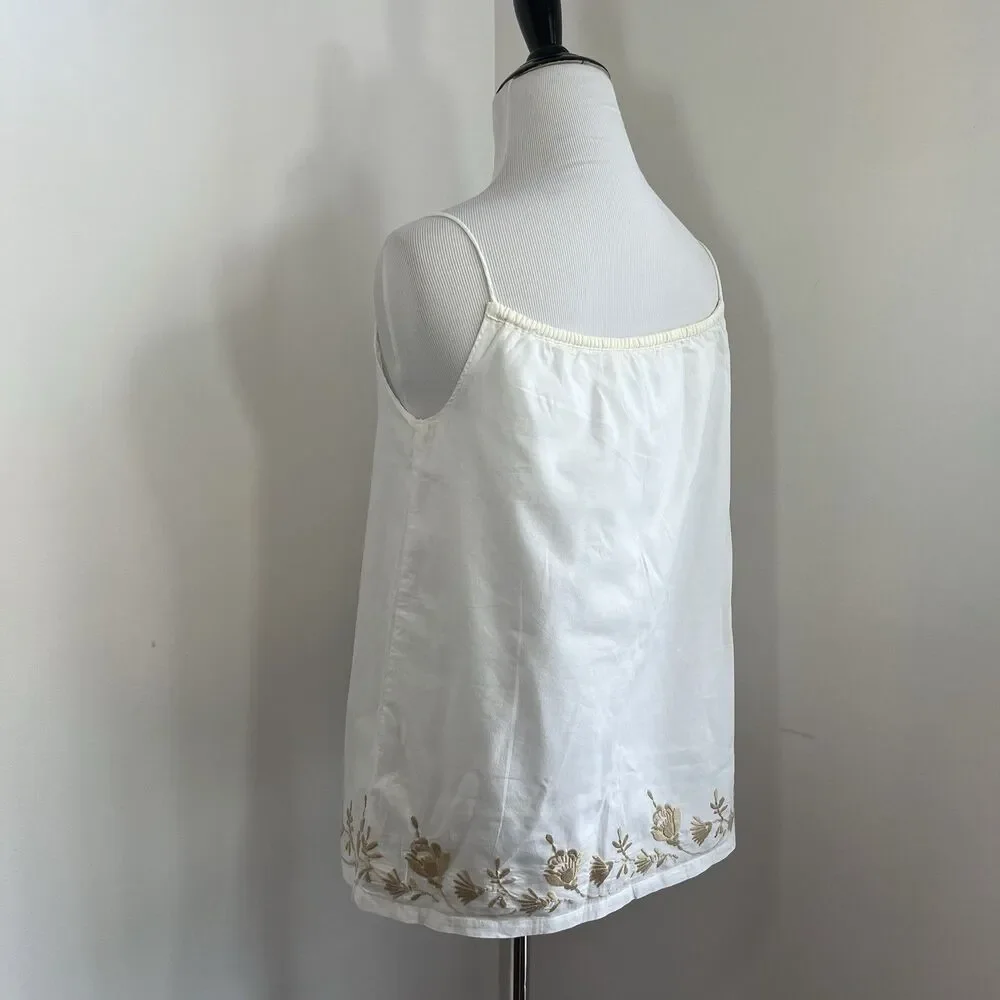 Vintage Gap Blouse Top 100% Cotton Spaghetti Strap Embroidered Girls XL 14/16